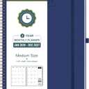 BEZEND Monthly Planner 2026-2027 (Spiral-7" x 9") 2 Year Calendar Book with Note Pages - Jan 26 to Dec 27-120 GSM Paper, Inner Pockets, Laminated Tabs, Vegan Leather Softcover - Blueberry