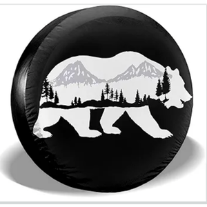 Bear and Mountain Spare Tire Cover Wheel Protectors Tyre Covers Waterproof Wheel Covers Universal Fit for Trailer Rv SUV Truck Camper Travel Trailers 14"