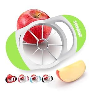SCHVUBENR 3.5 Inch Apple Slicer - Professional Apple Cutter - Stainless Steel Apple Corer - Super Sharp Apple Slicer and Corer - Apple Tool with 8 Sharp Blades (Green)