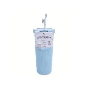 Manna. Stainless Steel Tribeca Tumbler. Silicone Sleeve. 24 oz. Blue