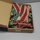 4PACK Mini Christmas Faux Kitchen Cabinet Wreaths with Red Black Plaid Ribbon Artificial Green Leaves Red Berries Hanging Wreaths for Home Front Door Christmas Holiday Indoor Decor