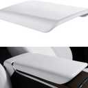 BASENOR Upgraded Tesla Model S Model X Center Console Cover Non-Slip TPE Armrest Cover [No Logo] Protector Armrest 2021-2025 Tesla Interior Accessories White