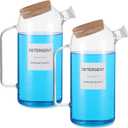 2 Sets Liquid Laundry Detergent Dispenser with Lables, 60oz Glass Laundry Detergent Dispenser, Ideal for Laundry Room Organization and Storage, for Bleach, Fabric Softener, Laundry Soap Dispensers