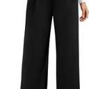 Womens Dress Pants High Waisted Office Pants for Bussiness Work Straight Leg Trousers Tummy Control (Small, Black)