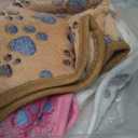 1 Pack 3 Blankets Super Soft Fluffy Premium Fleece Pet Blanket Flannel Paw Printed Throw for Dog Puppy Cat (Small 23x16'', Brown, Pink, White)