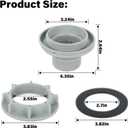 Pool Threaded Strainer Connector Nut Washer Kit 10744 10256 10255 for Intex Above Ground Swimming Pool Hose Connector Replacement Part (10744 x1,10256 x1,10255 x1)
