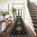 RELEANY Washable Area Rug, Runner 3'x20', Black/Neutral