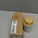 Soap Foaming Dispenser Ceramic with Easy-to-Press Pump Hand Foam Dispenser for Shampoo Bathroom Countertop 13.5 oz (Foam-retro-goldwhite)