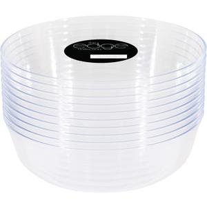 PLASTICPRO [30 Pack 16 OZ Bowls] Edge Collection Clear Plastic Party Bowls Premium heavyweight Elegant Disposable Tableware Dishes