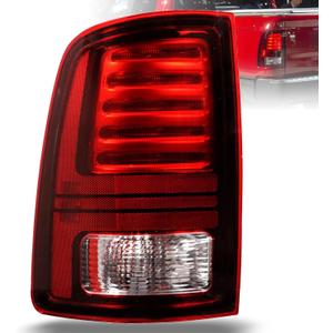 LED Tail Lights Compatible with 2013-2018 Ram 1500,2014-2018 Ram 2500/3500 Rear Taillight with Blub Brake Lamp Assembly Red Lens Black Interior Left Driver Side Replace 68093081AB