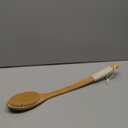 Household Long Curved Handle Bath Brush, Natural Bamboo Body Scrubber with Hanging Rope, Hard and Soft Bristle/Oval Brush Head, Deep Cleaning(Original Color B,56 * 7.6cm)