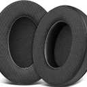 SOULWIT Mesh Fabric Replacement Earpads Cushions for HyperX Cloud 1/2/3/Pro/Core/Flight/Flight S/Stinger/Stinger S, CloudX Stinger/Stinger Core/Flight Headsets - Black