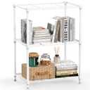 450 lbs Wire Storage Shelving 3-Tier Utility Shelving Unit Steel Organizer Wire Rack for Home,Kitchen,Office,White (11.8" D x 17.7" W x 26.3" H)
