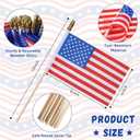 Batiyeer 500 Pcs 250th Small American Flags on Stick 4 x 6 Inch Mini American Handheld USA Flags Polyester 4th of July Decorations with Safety Golden Spear Tops for Memorial Day Independence Day