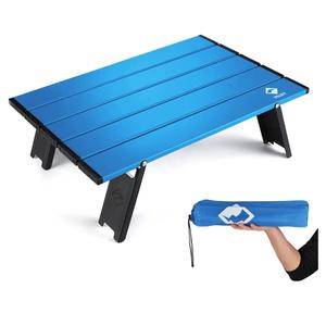 VILLEY Portable Mini Folding Beach Table, Ultralight Aluminum Side Table with Carry Bag for Camping, Picnics, and Outdoor Activities