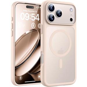 TOCOL for Phone 17 Pro Case, Full Camera Protection, Builtin Magnetic Ring, Compatible with Magsafe Charger, Drop Protection, Translucent Matte Phone Case for Phone 17 Pro 6.3 inch (Desert)