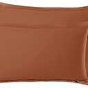 Nestl Soft Pillow Shams Set of 2 - Double Brushed Microfiber Pillow Covers - Hotel Style Premium Bed Pillow Cases, with 1.5 Decorative Flange, King 20"x36" - Rust