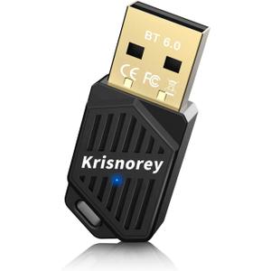 Latest Bluetooth 6.0 Adapter for PC Laptop, Mini Wireless USB Dongle Adaptor for Windows 11/10/8.1 Desktop Computer, Plug & Pair w/Bluetooth Headset Speaker Keyboard Mouse Game Controller