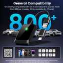 Wireless CarPlay Adapter for iPhone Plug-and-Play with USB-A Extension & USB-C Connector, Zero Latency, Compatible with 2016+ Cars & iOS 10+