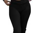 AYWA Women's 2 Piece Outfits Foldover Flare Pants Long Sleeve Crew Neck T-shirt Fitted Pajama Sets, XL