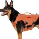 OneTigris Mesh Design Tactical No Pull Dog Harness for Large Dogs, Breathable Service Dog Vest Harness with Handle, Military Dogs Vest with Molle Panels for Walking Hiking (Orange, X-Large)