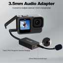 Artman Mic Adapter Compatible with GoPro Hero 13/12/11/10/9/8/7/6/5 Black, Type-C to 3.5mm Microphone Adapter, Clear Audio for Outdoor Vlog, Travel, Action Video