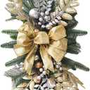 Ochine The Cordless Prelit Stairway Swag Trim Pre-Lit Christmas Teardrop Decorations Wreaths Front Door Holiday Wall Window Hanging Ornaments for Indoor Outdoor Home Xmas Decor Light/B