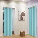 DUALIFE Aqua Curtains for Living Room Bedroom Light Blocking Window Curtains Triple Weave Room Darkening Curtain Panels Thermal Insulated Grommet Top 34X63