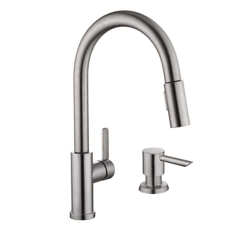 Glacier Bay Paulina 1-Handle Pull-Down Sprayer Kitchen Faucet in Stainless Steel