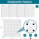 Peg Board Kit, Includes Pegboard and Accessories,with Hooks and Bins,Peg Board Wall Organizer for Office,Ornaments Display,Crafts Organization (66, White)