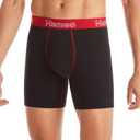 Hanes Men's Boxer Cotton Stretch Moisture-Wicking Multi-pack Underwear Brief, Black - 6 Pack, X-Large