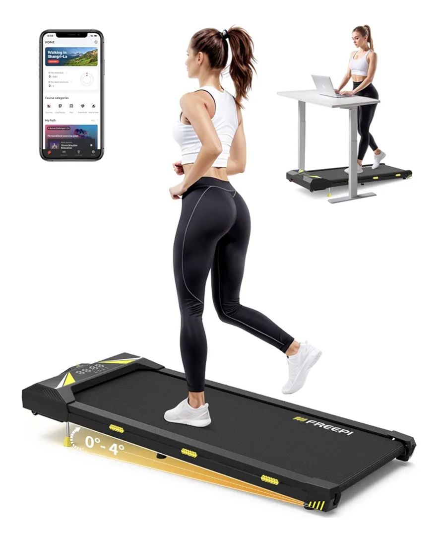 Walking Pad with Incline, 4 in 1 Portable Treadmill, Under Desk Treadmill for Home Office, with Remote Control, APP