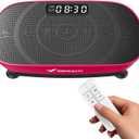MERACH Vibration Plate Exercise Machine, Curved Vibration Plate for Lymphatic Drainage Weight Loss, Vibrating Plate with Real-Time Calorie Tracking on LED Display, Workout Equipment for Home Women Men