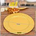 Gold Charger Plates Bulk 100Pcs - 13" Gold Chargers for Dinner Plates, Round Floral Embossed Decorative Charger Plate for Wedding & Event Kitchen Party Decoration