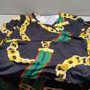 BFFBABY Plus Size Dresses for Womens Sexy Wrap V Neck 3/4 Sleeve Chain Print Casual Long Maxi Dress with Belt L