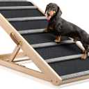 Dog Ramp for Bed - Extra Wide - Excellent Traction, Pet Ramp for Small Large Dogs to Get on Couch Car, Non-Slip Rubber Surface, 17W, Hold up to 200lb, Adjustable, Foldable