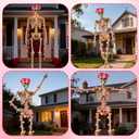 12 Foot Skeleton Valentine's Day Outfit Giant 12FT Skeleton Clothes Accessories Including Red Pink Wreath Heart Balloon 19.5 FT Hearts Lights for for Valentine's Day Garden Lawn Indoor Outdoor Decor