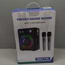 VOSOCO Karaoke Machine with 2 Wireless Microphones, Portable Bluetooth Speaker for Adults Kids, PA Systems Support TWS Echo Adjust TF USB AUX for Home Party Outdoor Travel (T03-2 MICS)