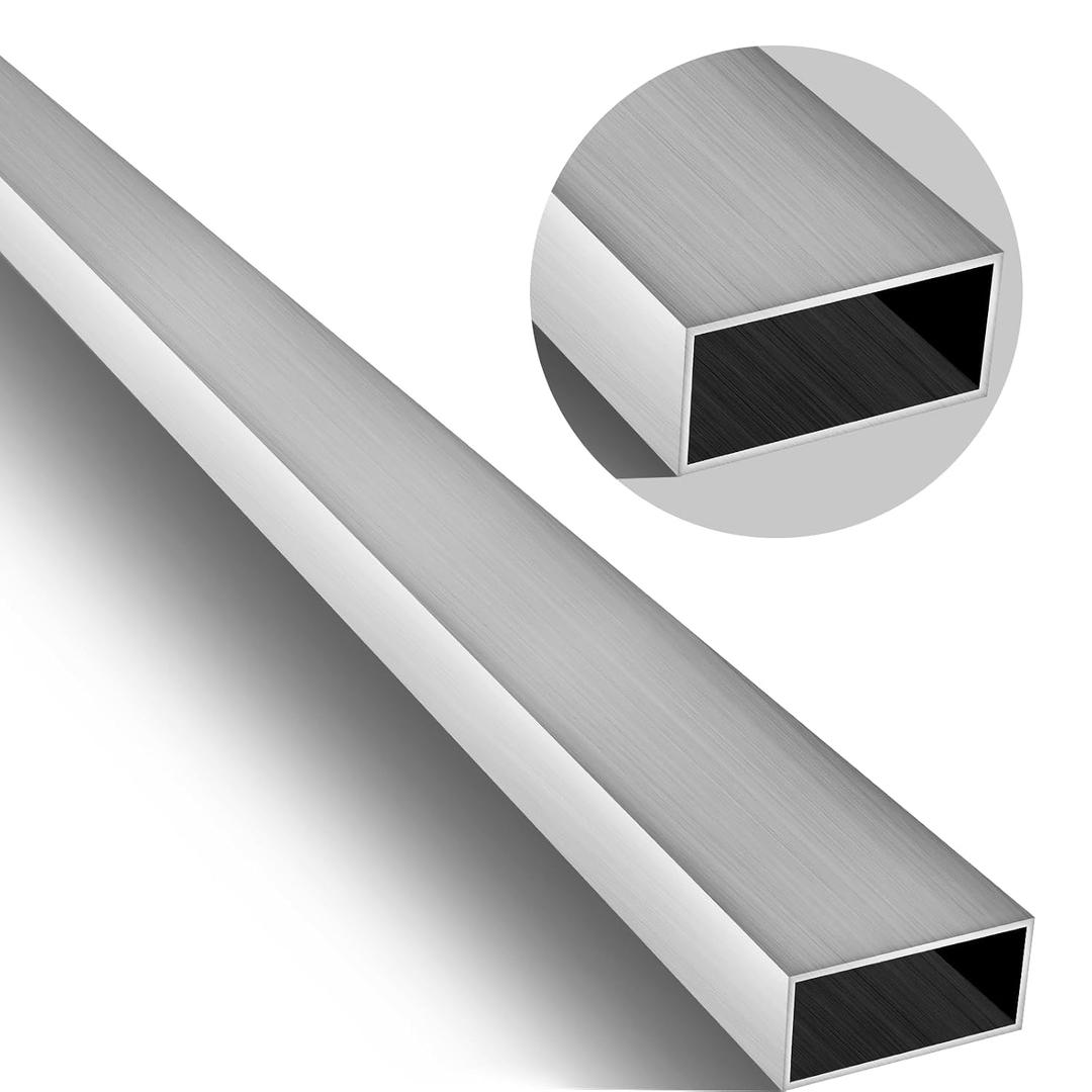 Blulu 6063 Aluminum Rectangular Tube 1.73" x 3", 0.125"(1/8) Wall x 48" Length Aluminum Rectangle Tubing for Diy, Industrial Projects, Decoration