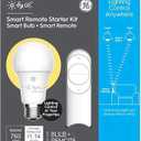 GE C Starter Kit Remote with 60-Watt EQ A19 Soft White Dimmable Smart LED Light Bulb