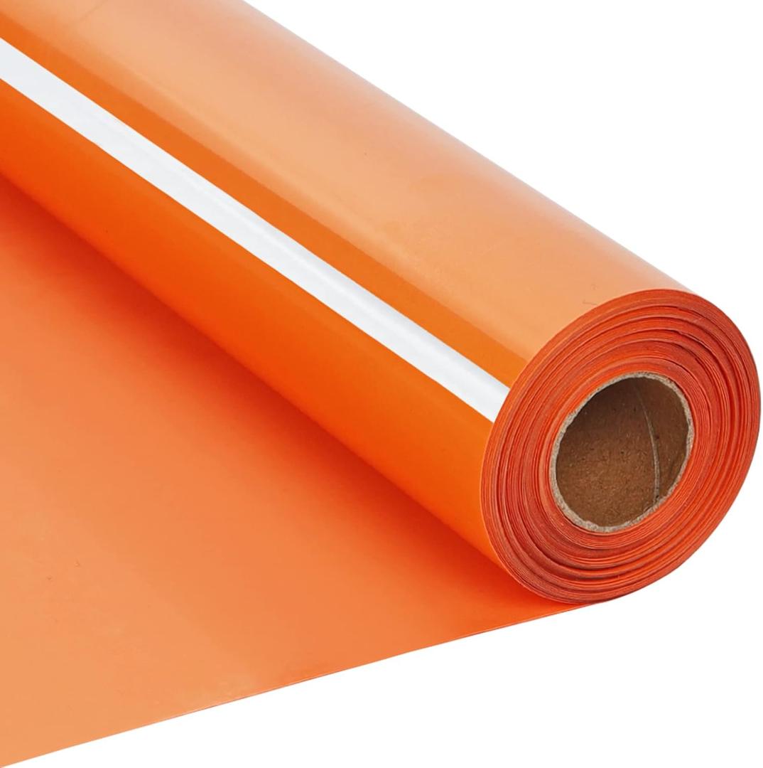 RENLITONG Orange Iron on Vinyl 12Inch by 20ft Roll HTV Heat Transfer Vinyl for T-Shirt HTV Rolls for All Cutter Machine - Easy to Cut & Weed for Heat Transfer Design