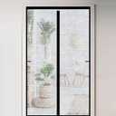 Magnetic Thermal Insulated Door Curtain 36 x 80 inch, Transparent Door Cover, Keep Warm in Winter Cool in Summer, Self Sealing, Pet and Kid Friendly