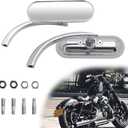 Oval Shape Motorcycle 8mm 10mm Mirrors, Chrome Upgrade Rearview Motorcycle Mirrors Compatible with Harley Road King Softail Street Glide Electra Dyna and More