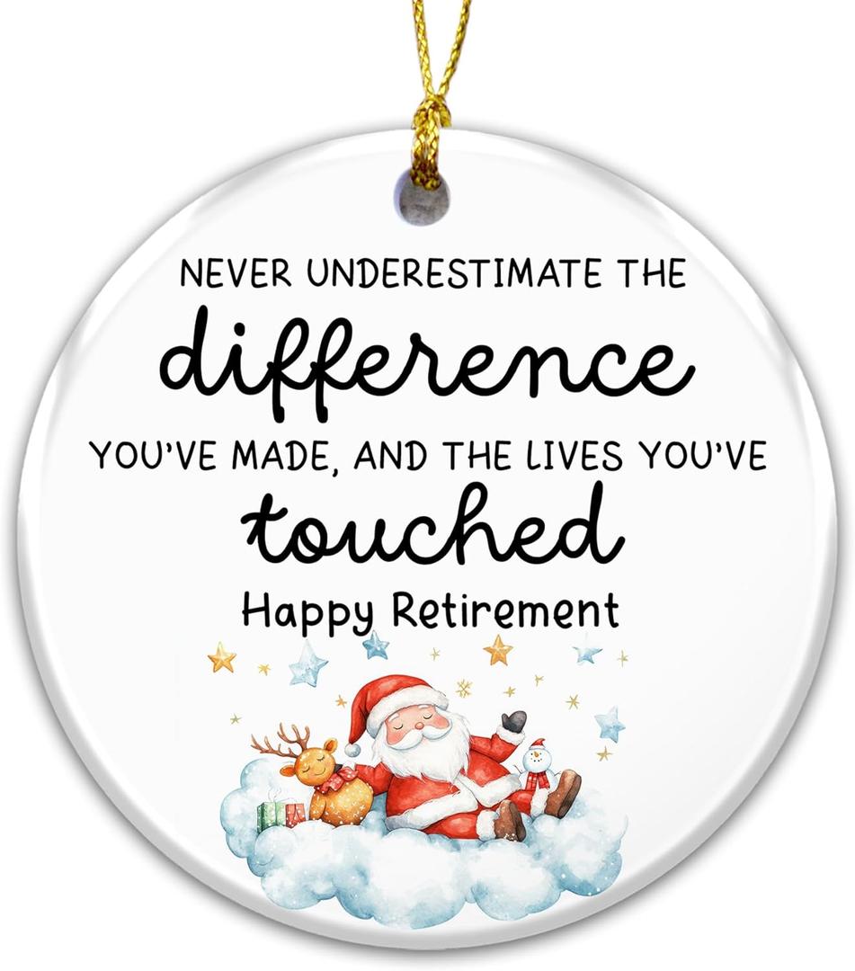 Retirement Ornament 2025  Retirement Gift for Woman, Man, White Elephant Ornament,Gift for Retirees, Teachers, Nurses, Coworkers, Boss & Friends