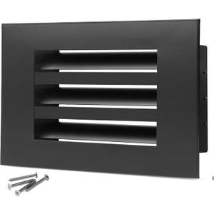 10x6 Modern AC Vent Cover Decorative Air Vent Register Grille, Linear Slot Diffuser, Adjustable Airflow, Quiet Operation, HVAC Vent Cover for Ceiling, Wall & Floor, Black Aluminum Alloy