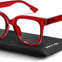 miyya Blue Light Glasses for Women & Men  Oversized UV & Blue Light Blocker Chunky Frames, Stylish Eyewear Accessories (Red Wine (Transparent))