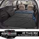 KUST Trunk Cargo Mat for 2011-2019 Ford Explorer, Rear Cargo Trunk Liner for Explorer Accessories All Weather Protection TPE Rubber Raised Edge