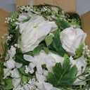 DearHouse Artificial Peony Flower Garland - 6ft/Strand Silk Peony Garland with Pink Flowers for Wedding Party Table Decoration,White