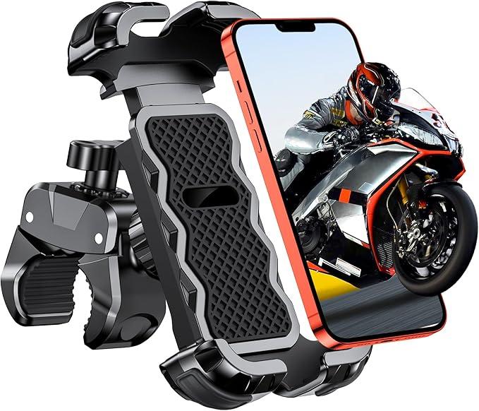 Babacom Porta Cellulare Moto, [Ultra Stabile & 1S Blocco Rapido] Porta Cellulare Bici per Universale Manubrio, 360° Rotabile Supporto Telefono Moto Compatibile con iPhone/Galaxy 4.7"-6.8" Smartphone