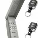 3-in-1 Universal Garage Door Opener Keypad with 2 Keychain Remote Compatible with Liftmaster Chamberlain Craftsman with Yellow Purple Red Orange Green Learn Button Replaces 877MAX 878MAX 893MAX 973LM
